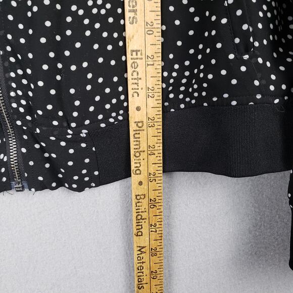 Torrid Size 2X Chiffon Bomber Jacket Black White Polka Dot Whimsigoth Fall Witch - Picture 4 of 10
